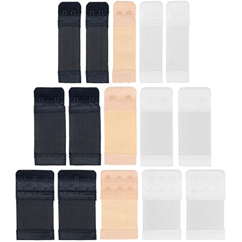 Bequeme BH Erweiterung, 5 Stück, Set in Größe M mit Farbe Schwarz, Weiss und Beige, 2er Haken Reihe, BH Verlängerer, BH Verschluss Verlängerung, Bra Extender, Hakenverlängerer Schwangerschaft von Your Day Mate