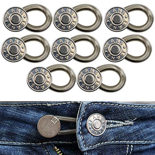 Bequeme Hosenbunderweiterung, 8 Pack, mit Metallfeder, für Damen und Herren, für Jeans, Hose, Anzughose, Rock, Hosenerweiterung Schwangerschaft, Lieblingshosen weiter tragen können, Hosenbund weiten von Your Day Mate