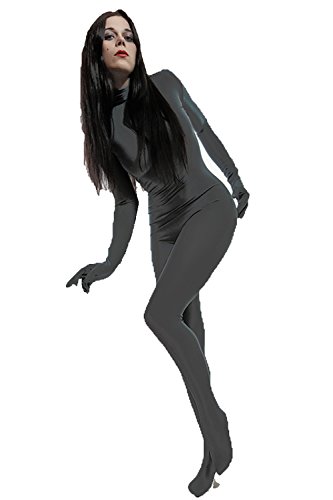 YourFetishWorld Lycra Ganzanzug Catsuit mit Abnehmbarer Haube, grau Gr. XL von Your Fetish World