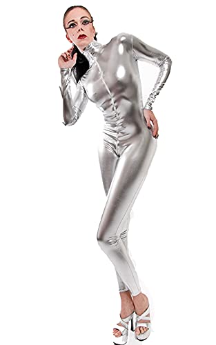 Your Fetish World Unisex Latex/Lack Look Catsuit (Overall, Ganzanzug) Silber Gr. L von Your Fetish World