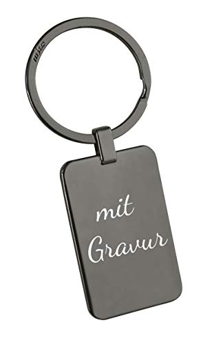 Your Gravur Schlüsselanhänger Schwarz Chrome -personalisierbar - bis zu 5 Zeilen - Berücksichtigung von Wünschen von Your Gravur