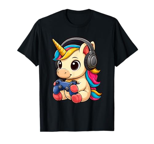 Gaming-Einhorn Cute Rainbow Gamer für Kinder & Jugendliche T-Shirt Gaming-Einhorn Cute Rainbow Gamer für Kinder & Jugendliche T-Shirt von Your Kawaii