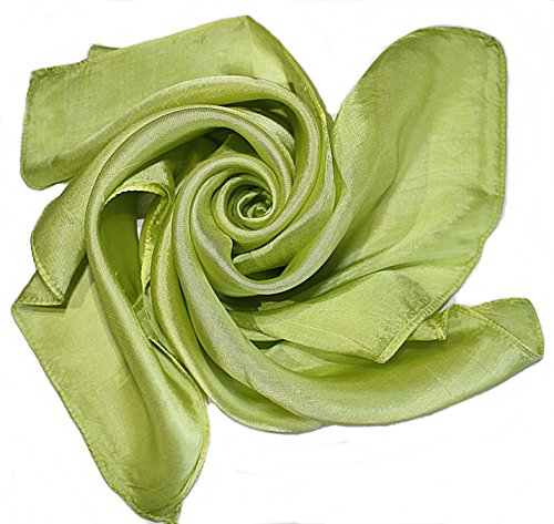 YSS Nickituch/Seidentuch 1 A Qualität unifarben Made in Thailand (gelbgrün) von Your Silk Shop