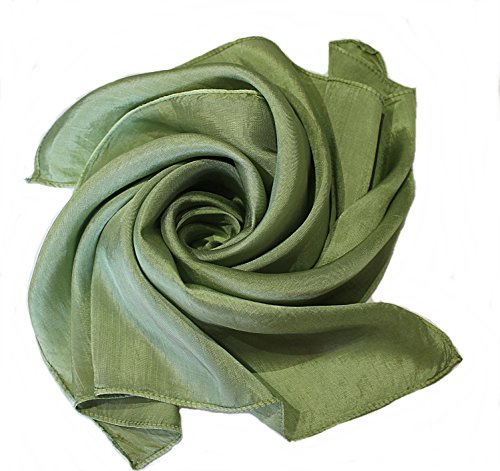 YSS Nickituch/Seidentuch 1 A Qualität unifarben Made in Thailand (graugrün) von Your Silk Shop