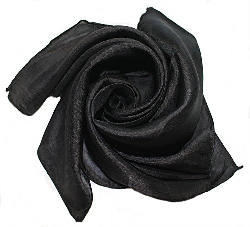 Your Silk Shop Nickituch/Seidentuch 1 A Qualitat unifarben Made in Thailand, 55x55cm, Schwarz von Your Silk Shop