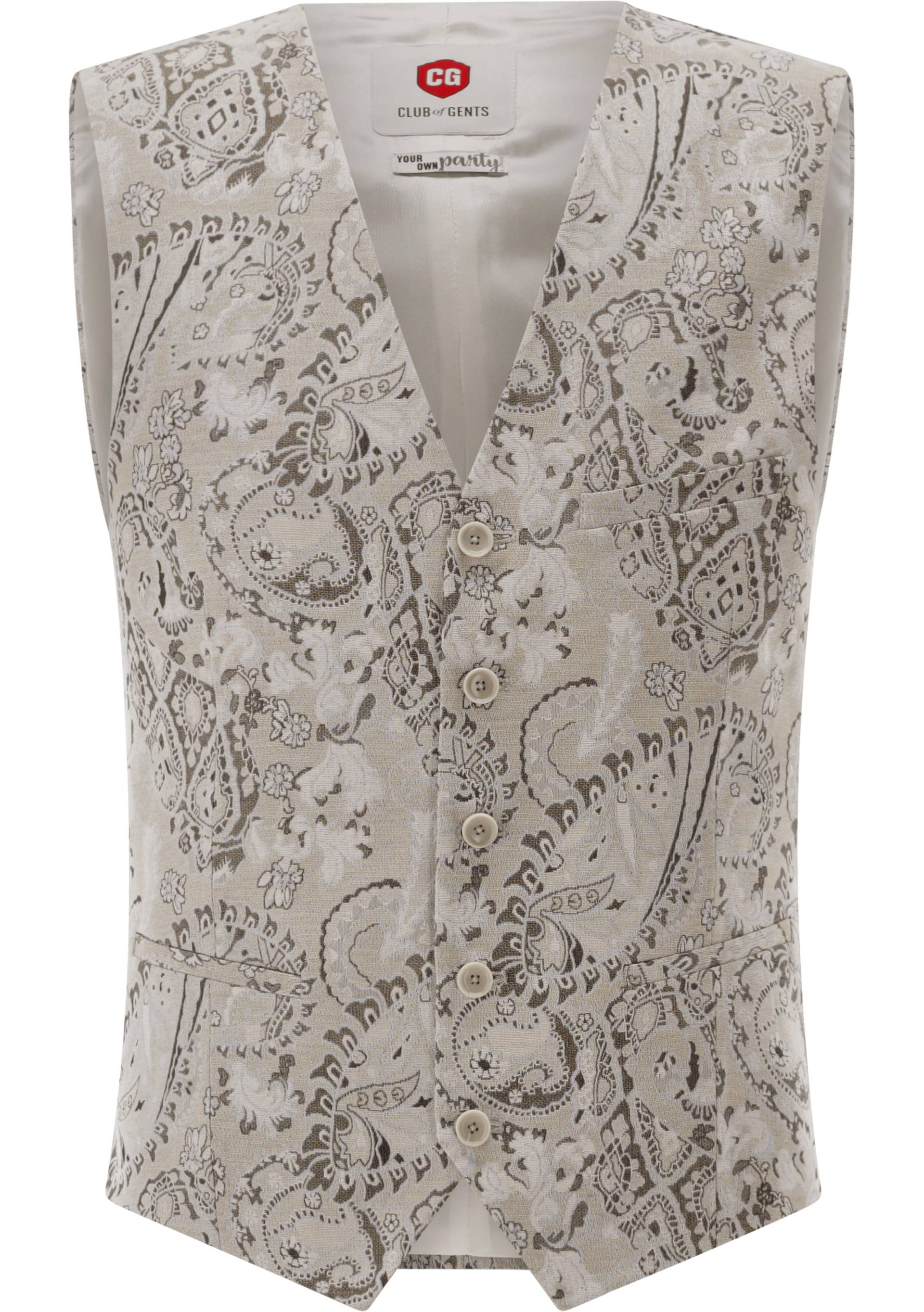 CG Plum Weste beige - Gr. - 50 von Your own Party by CG - CLUB of GENTS