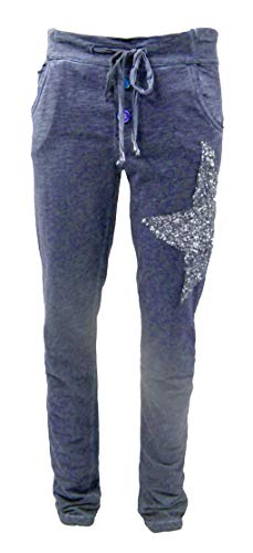 Your & Self New Sommer Damen Gino Jogg-Pant mit Pailetten-Stern (Blau) von Your & Self