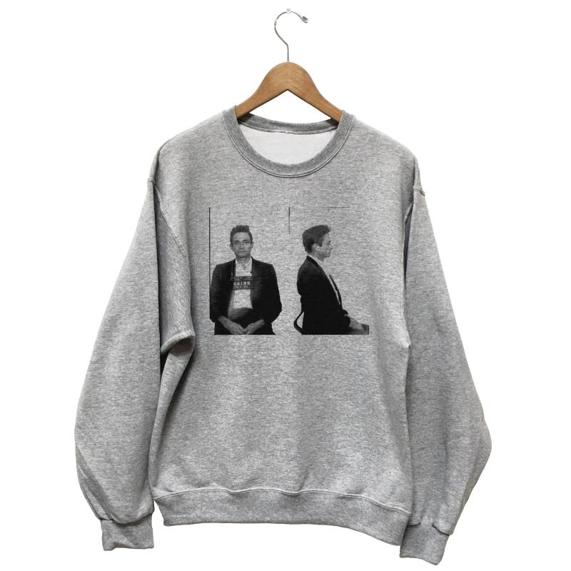 Johnny Cash Mugshot Sweatshirt - Tshirt Graues S, M, L, Xl von YourCupOfTEE
