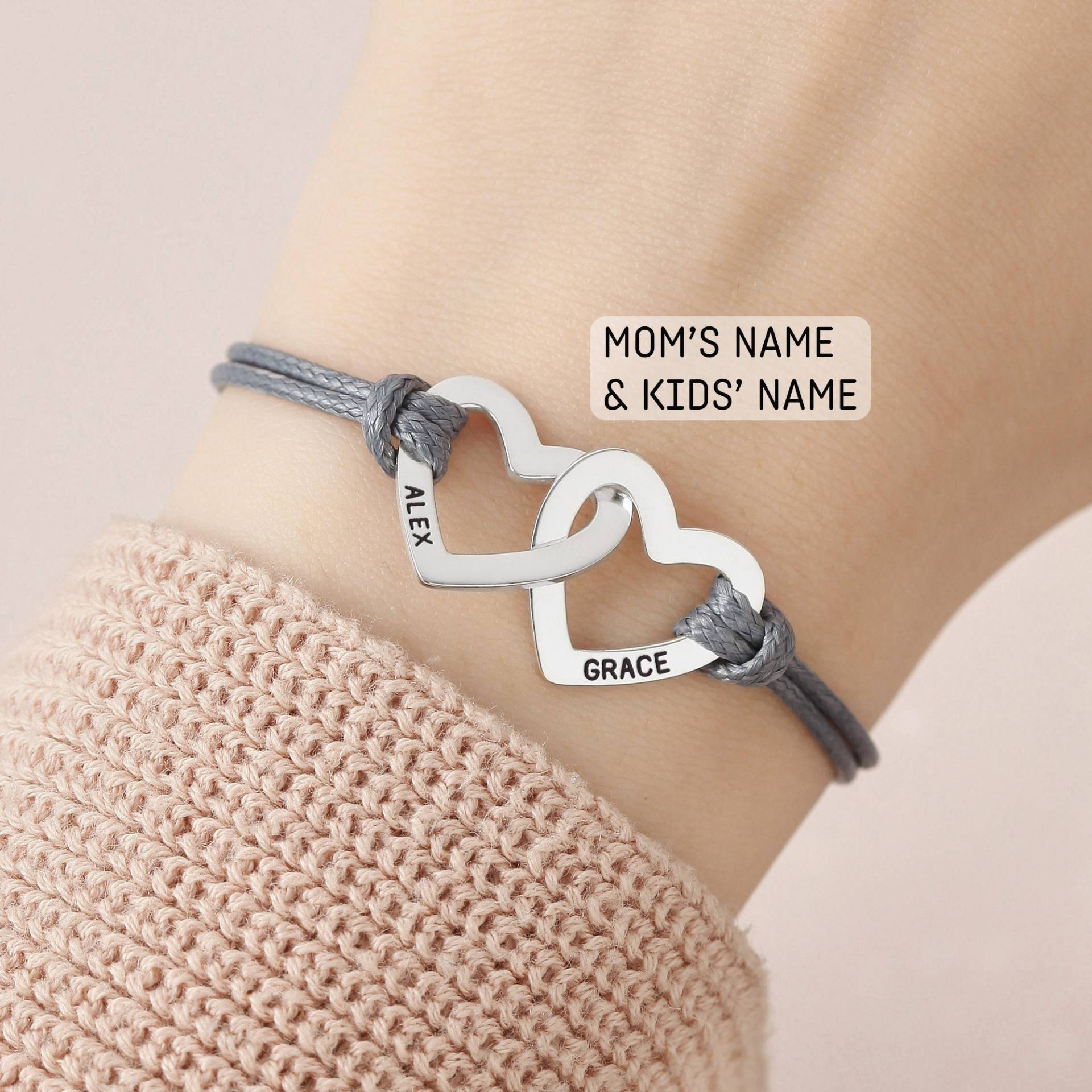 Herz Armband Für Mama, Mutter Mit Kinder Name, Personalisierte Mama Geschenk, Muttertagsgeschenk Von Tochter, Schmuck Geschenk von YourGiftEdit