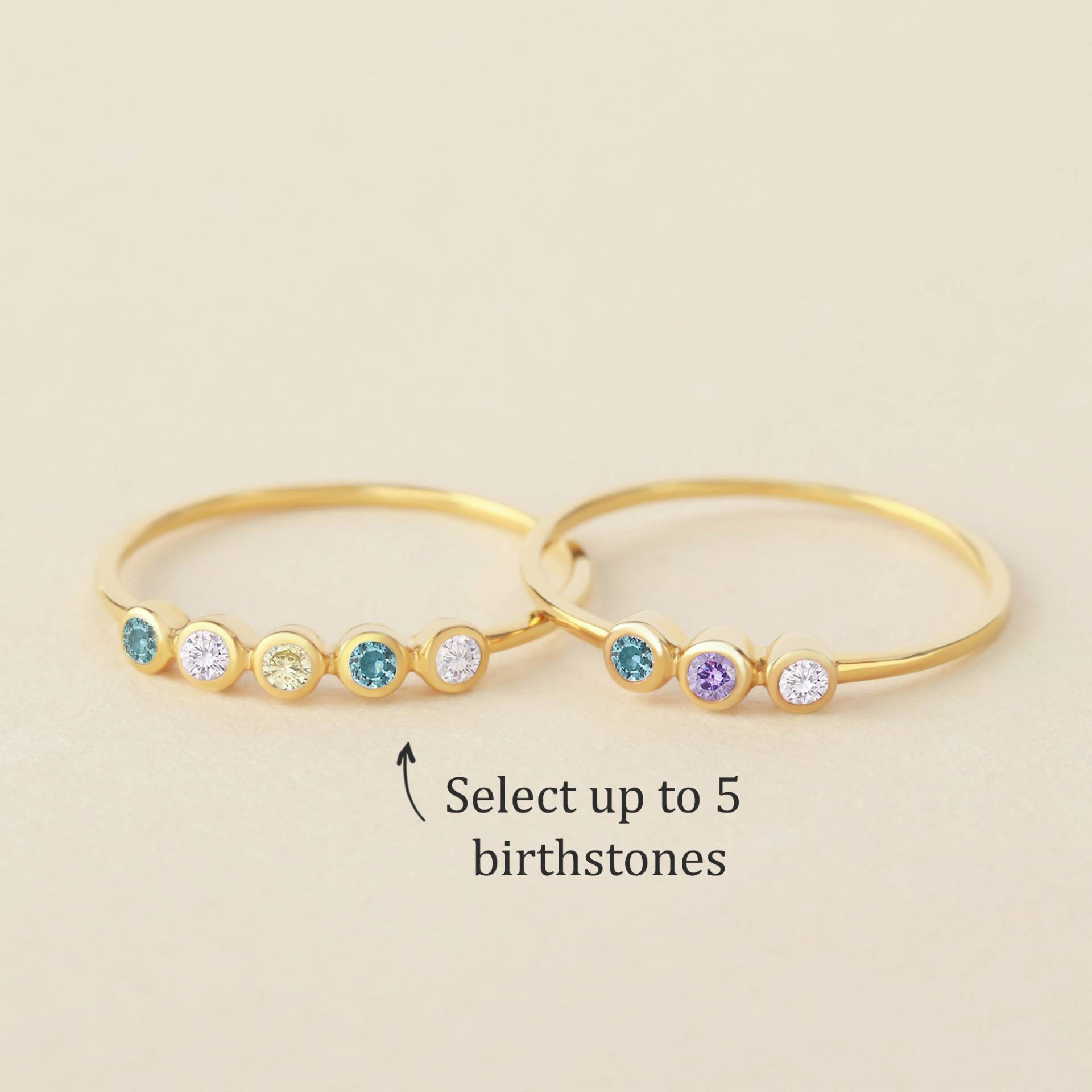 Mom Birthstone Ring, Mama Ring Rosegold, 3 4 5 Geburtssteine, Kinder Muttertagsgeschenk, Geburtssteinringe von YourGiftEdit