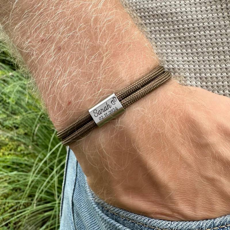 Geburt Armband Personalisiert ・ Geschenk Mit Namen ・armband Für Papa・segeltau Geburtsdaten Männer Damen von YourHavenDE