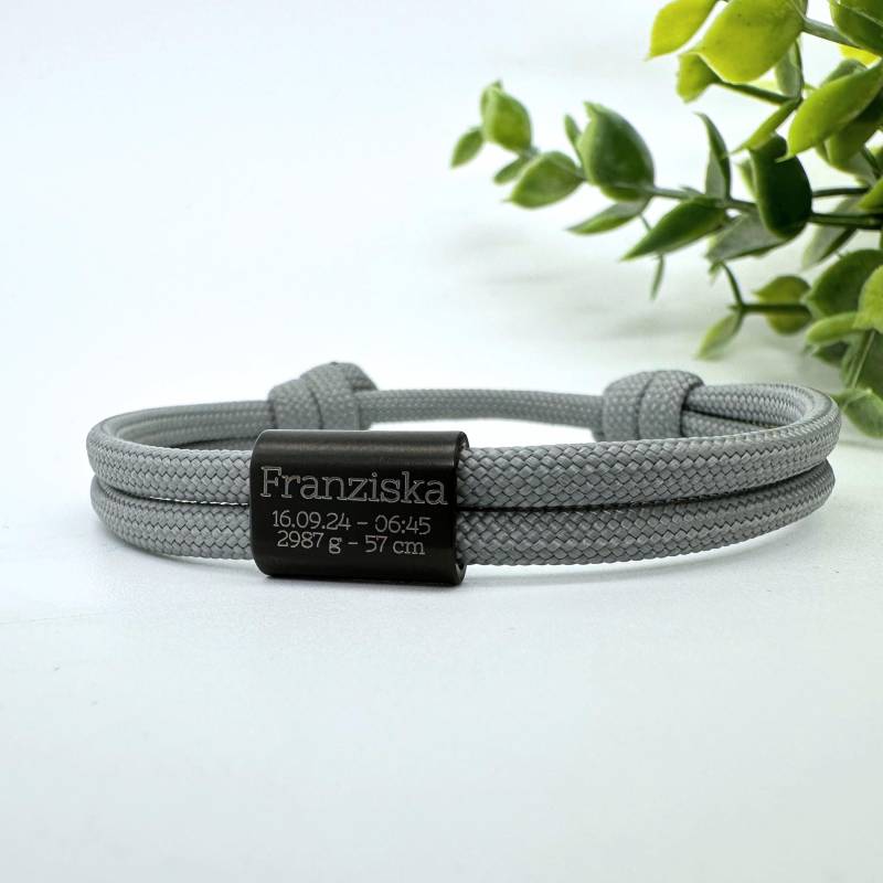 Geburtsdaten Armband Personalisiert ・ Geschenk Mit Namen ・armband Für Papa・segeltau Zur Geburt Herren・armband Damen von YourHavenDE