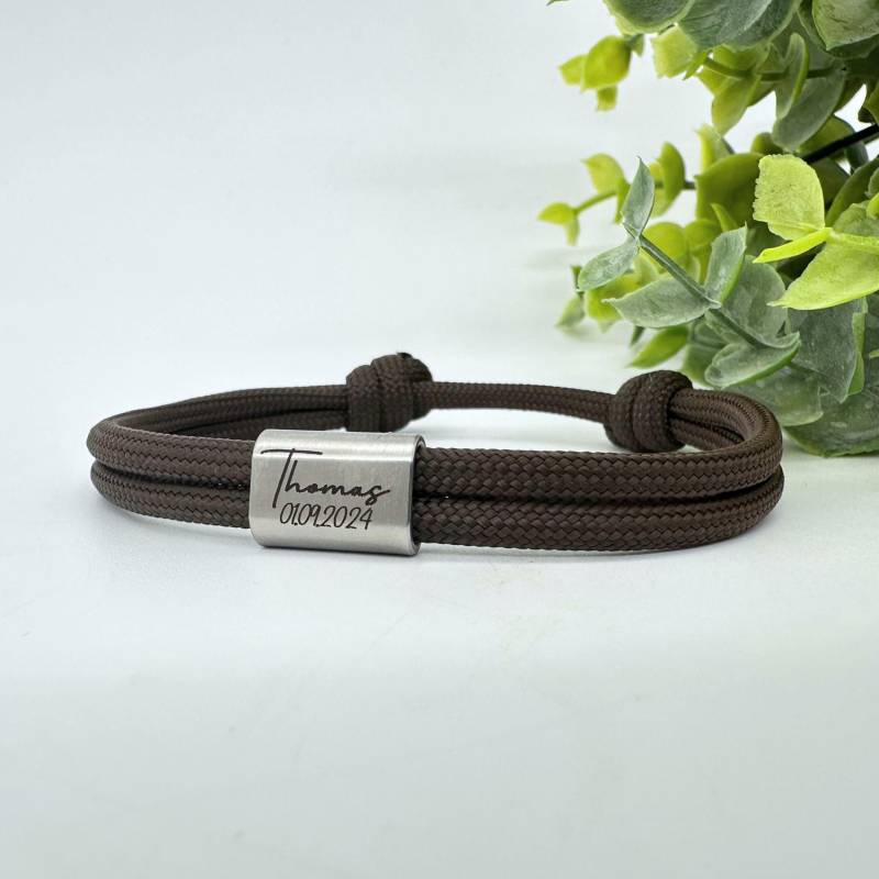 Geschenk Frau, Armband Mit Gravur, Segeltau Personalisiert, Personalisiertes Armband, Freund, Partnerarmband, Weihnachten von YourHavenDE