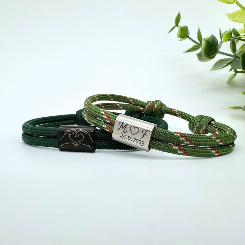 Herren Armband Personalisiert- Segeltau Mit Personalisierter Gravur - Surferarmband Geschenkidee Für Partner Partnerarmband Herren Armband Personalisiert- Segeltau Mit Personalisierter Gravur - Surferarmband Geschenkidee Für Partner Partnerarmband von YourHavenDE
