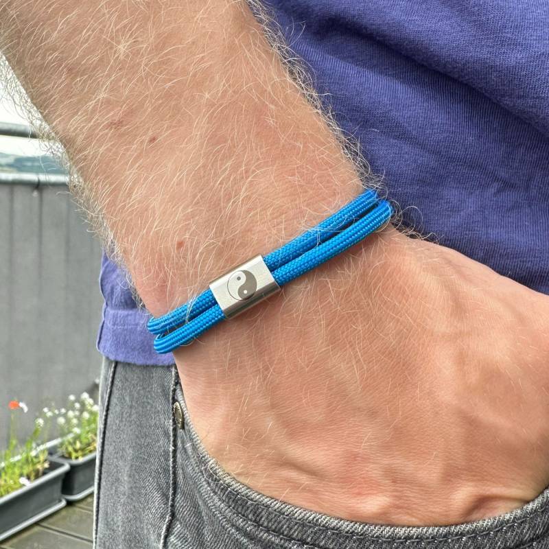 Segeltau Armband, Personalisier Gravur, Yin Yang, Handgefertigtes Armband Für Männer Und Frauen, Partnerarmband, Geschenk Freundin Freund von YourHavenDE