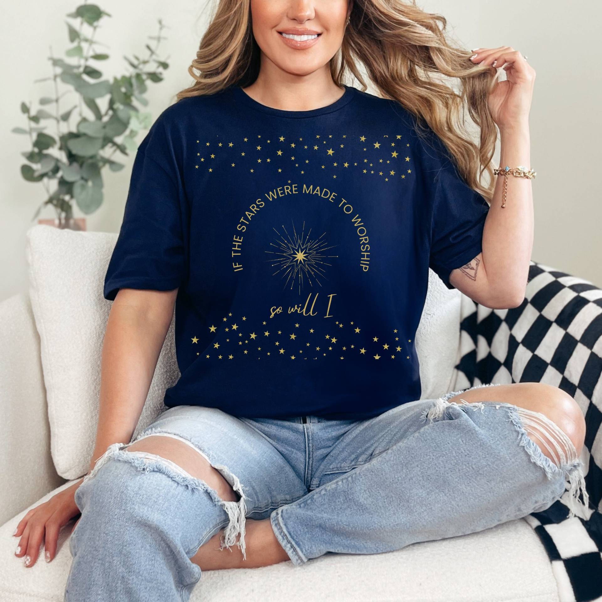 Religiöses Shirt, Wenn Die Sterne Gemacht Wurden, Um Shirt Anzubeten Christian Bibel Vers Glaube Womens Tshirts von YourInspiratioStudio