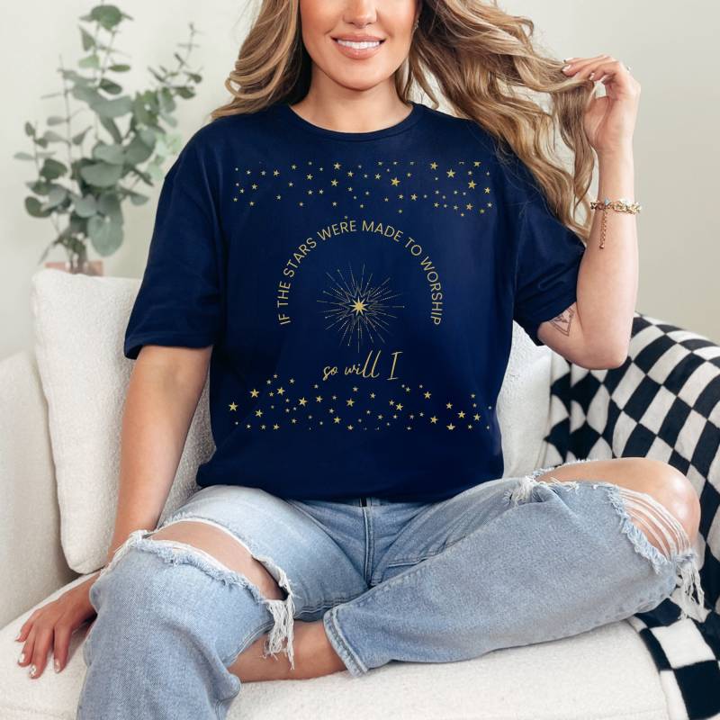 Religiöses Shirt, Wenn Die Sterne Gemacht Wurden, Um Shirt Anzubeten Christian Bibel Vers Glaube Womens Tshirts von YourInspiratioStudio
