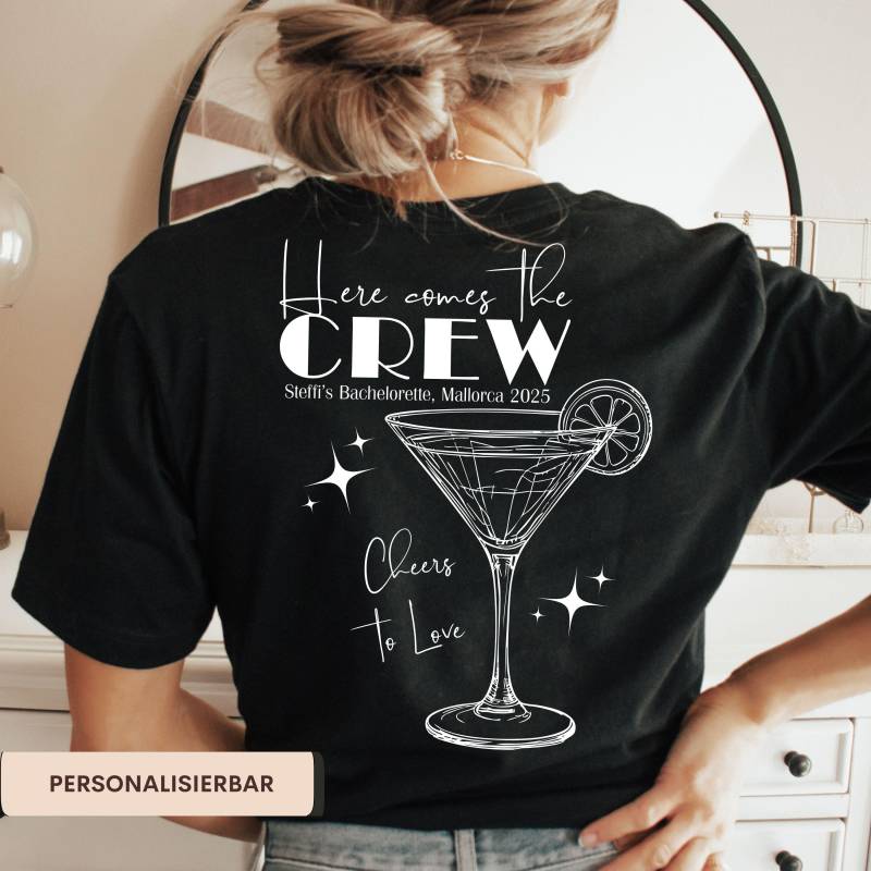Jga Tshirt Personalisiert, Junggesellinnenabschied, Crew, Braut, Team, Brautjungfer, Trauzeugin, Braut Geschenk, Sommer Cocktail Malle Shirt von YourMomentBoutique