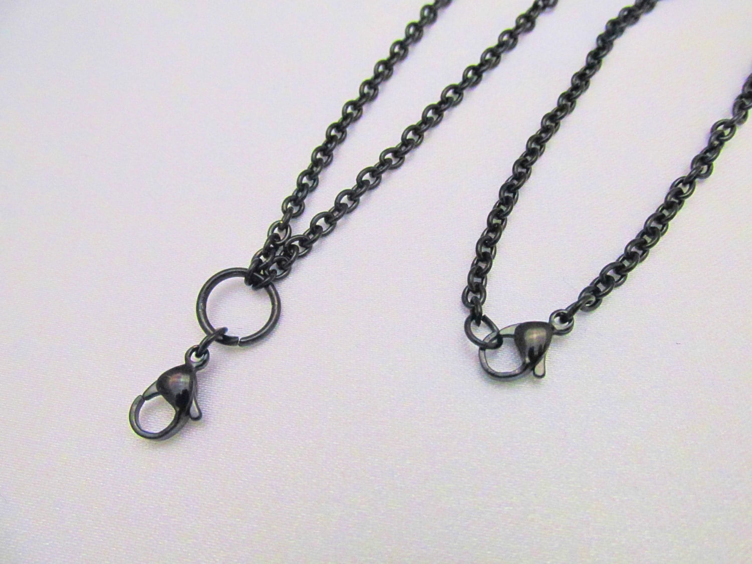 Edelstahl Schwarz Gliederkette Halskette Für Anhänger Charms Lockets Benutzerdefinierte Länge Edelstahl Schwarz Gliederkette Halskette Für Anhänger Charms Lockets Benutzerdefinierte Länge von YourMomentTreasure