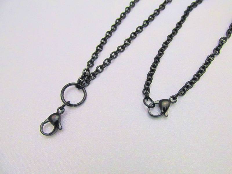 Edelstahl Schwarz Gliederkette Halskette Für Anhänger Charms Lockets Benutzerdefinierte Länge Edelstahl Schwarz Gliederkette Halskette Für Anhänger Charms Lockets Benutzerdefinierte Länge von YourMomentTreasure