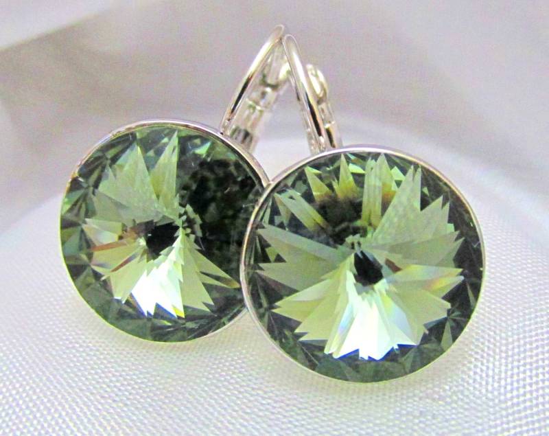 Große Swarovski Elements Rivoli Kristall Ohrringe - Dark Diamond Große Swarovski Elements Rivoli Kristall Ohrringe - Dark Diamond von YourMomentTreasure