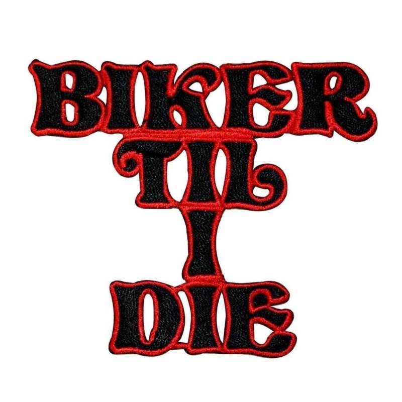 Biker Til I Die Abzeichen Patch Motorrad Symbol Zeichen Gesticktes Aufbügeln Applikation von YourPatchStore