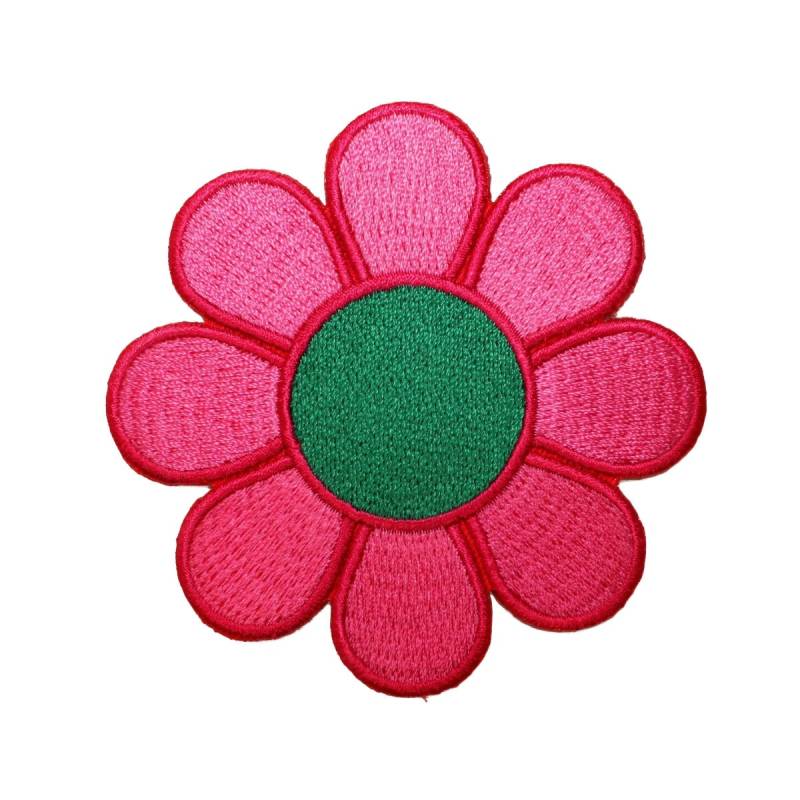 Groovy Pink & Grün Gänseblümchen Patch Hippie Flower Power Gestickt Eisen Auf Applikation von YourPatchStore