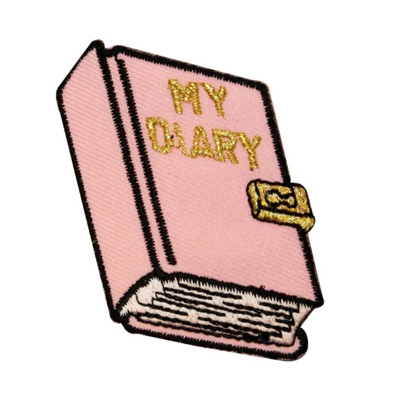 Id 0149 My Diary Pink Aufnäher Journal Lock Key Notes Gesticktes Zum Aufbügeln von YourPatchStore