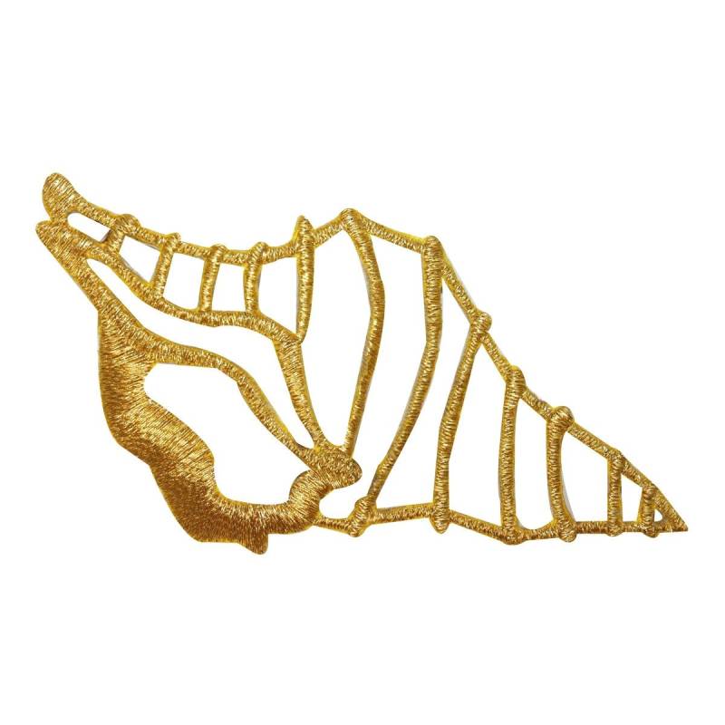 Id 0341C Gold Sea Shell Umriss Patch Sandy Beach Stickapplikation Aufnäher von YourPatchStore