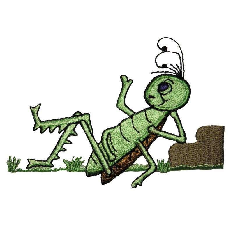 Id 0399 Faule Grasshopper Aufnäher Insekt Bug Relax Gesticktes von YourPatchStore