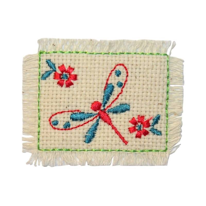 Id 0412C Libelle Blumen Weben Patch Garten Abzeichen Gestickt Applikation Zum Aufbügeln von YourPatchStore