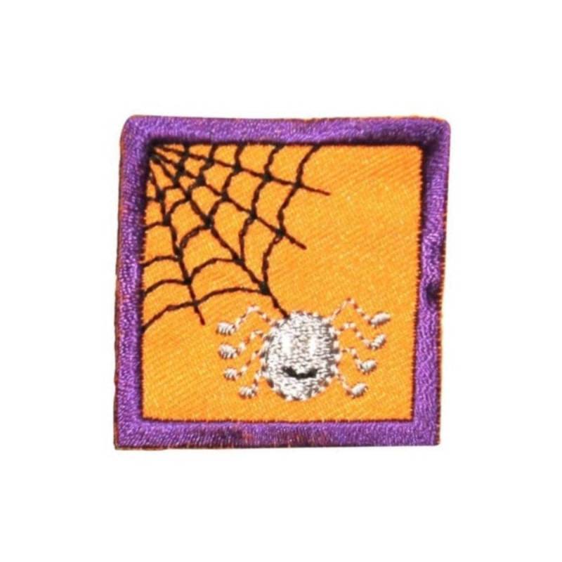 Id 0838B Spinne Im Netz Abzeichen Patch Halloween Szene Gestickt Applikation Zum Aufbügeln von YourPatchStore