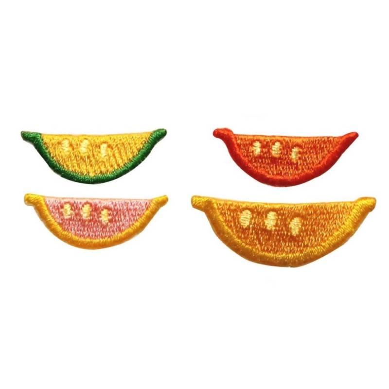 Id 1209A-D Set Mit 4 Obst Scheibe Aufnäher Picknick Snack Gestickt Applikation Zum Aufbügeln von YourPatchStore