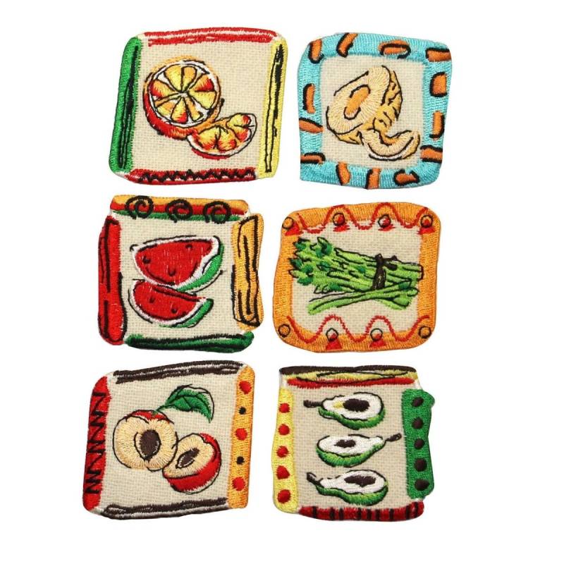 Id 1226A-F Set Mit 6 Assorted Fruit Badge Patches Gesticktes Aufnäher Zum Aufbügeln von YourPatchStore