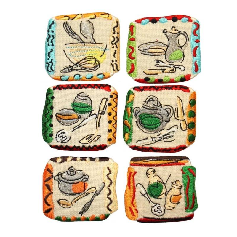 Id 1227A-F Set Mit 6 Assorted Kochen Abzeichen Patches Gesticktes Aufnäher Zum Aufbügeln von YourPatchStore