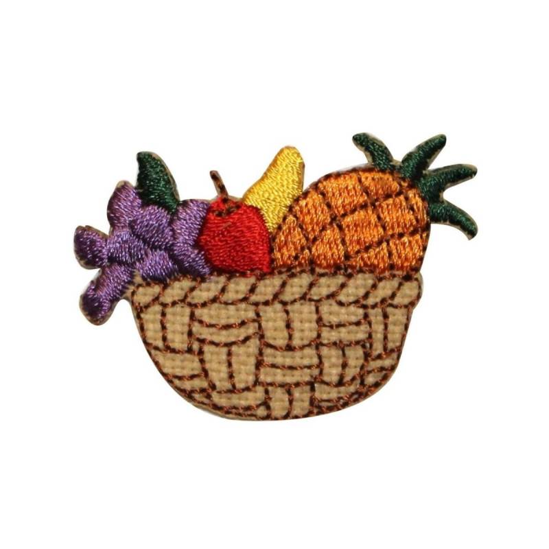 Id 1303 Obst Im Weidenkorb Aufnäher Assorted Set Gestickte Applikation Zum Aufbügeln von YourPatchStore