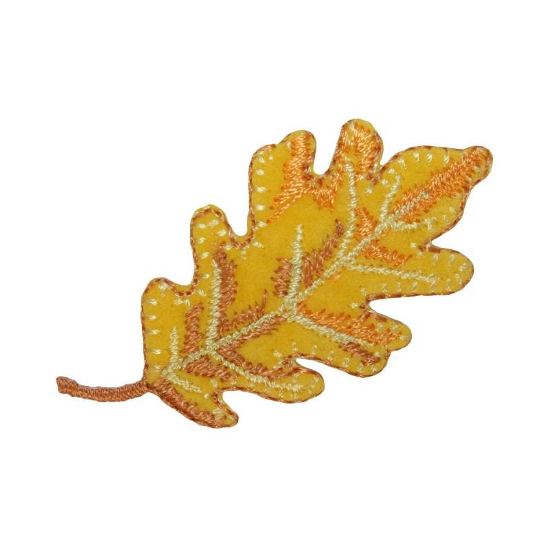 Id 1420C Goldenes Blatt Aufnäher Herbst Baum Fallend Gestickt Applikation Zum Aufbügeln von YourPatchStore