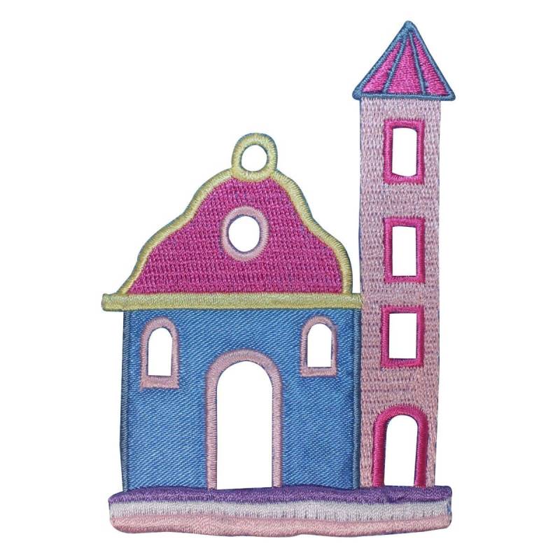 Id 1924 Strandhaus Aufnäher Meerblick Urlaub Handwerk Gestickt Applikation Zum Aufbügeln von YourPatchStore