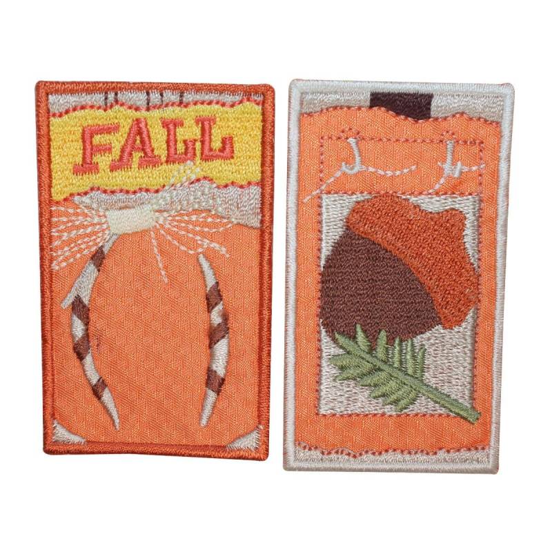 Id 1961Ab 2Er Set Herbst Blatt Eichel Aufnäher Bestickt Applikation von YourPatchStore