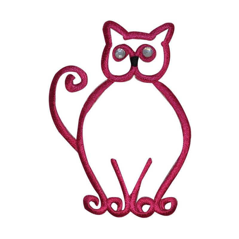 Id 2944 Katze Umriss Patch Kitten Haustier Symbol Handwerk Gestickt Applikation Zum Aufbügeln von YourPatchStore