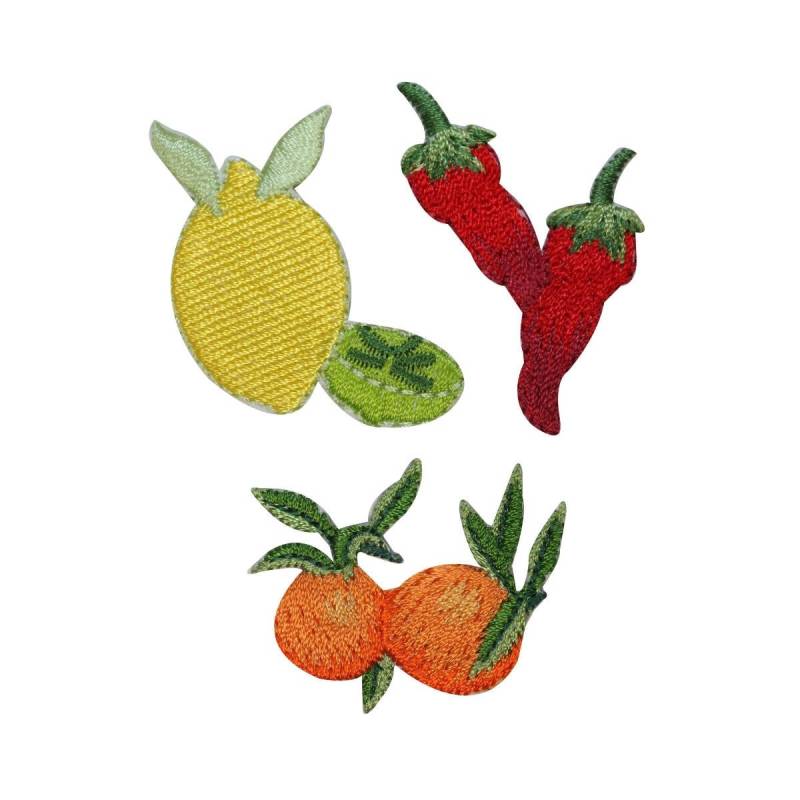 Id 3190Abc Set Mit 3 Assorted Obst Veggies Aufnäher Gestickte Applikationen Zum Aufbügeln von YourPatchStore