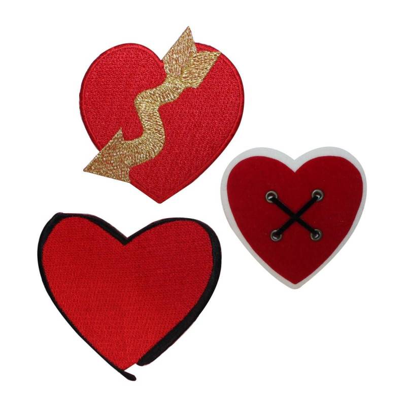 Id 3276Abc Set Mit 3 Assorted Herz Aufnäher Valentine Gestickte Applikation Zum Aufnähen von YourPatchStore