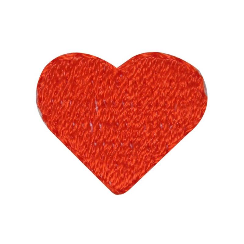 Id 3299C Lot Von 4 Winzige Orange Herz Patch Liebe Form Gestickte Applikation Zum Aufbügeln von YourPatchStore
