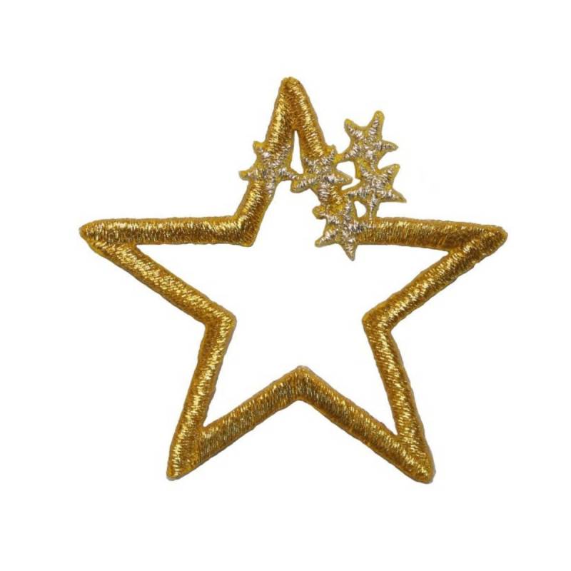 Id 3512A Gold Stern Mit Cluster-Sternen Aufnäher Handwerk Gestickt Applikation von YourPatchStore