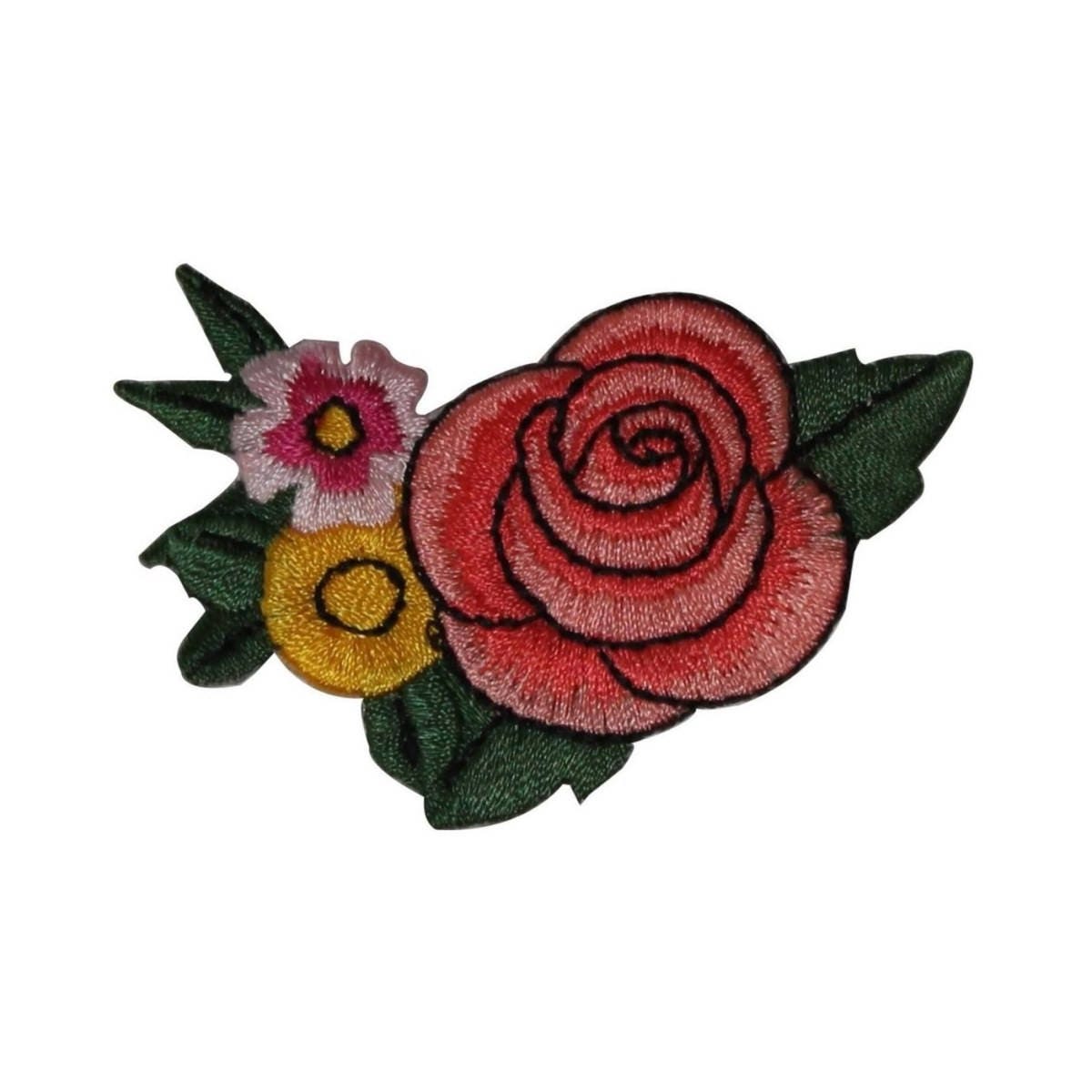 Id 6193 Rosa Rosenstrauß Patch Garten Blume Applikation Gestickt von YourPatchStore