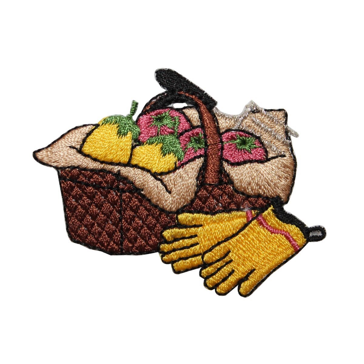 Id 7307 Obst Im Korb Aufnäher Garten Handschuhe Picking Gestickte Applikation von YourPatchStore