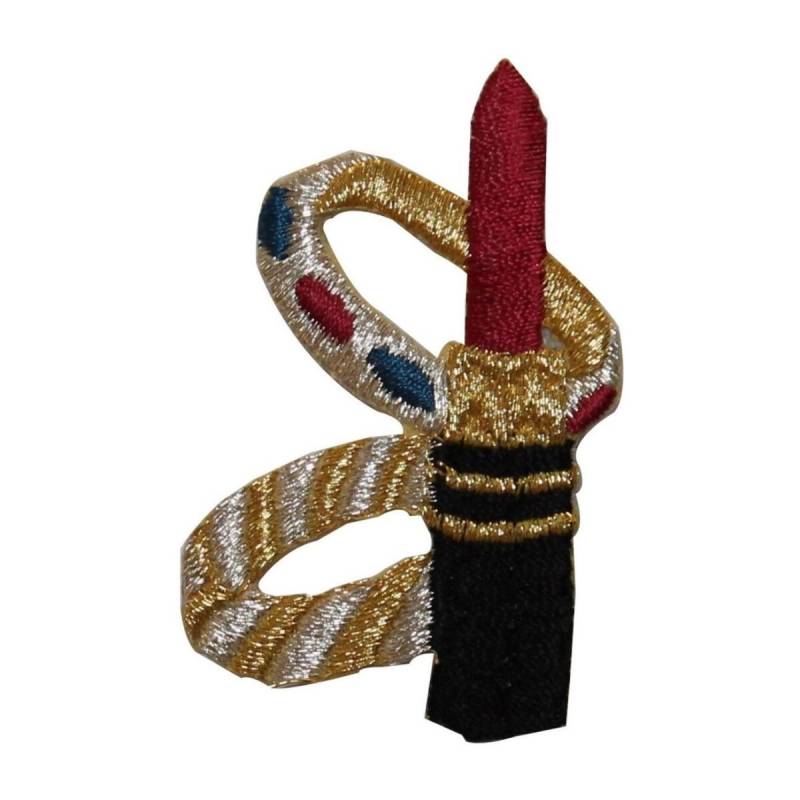 Id 7673 Lippenstift Gold Silber Ringe Patch Make Up Gestickt Applikation von YourPatchStore