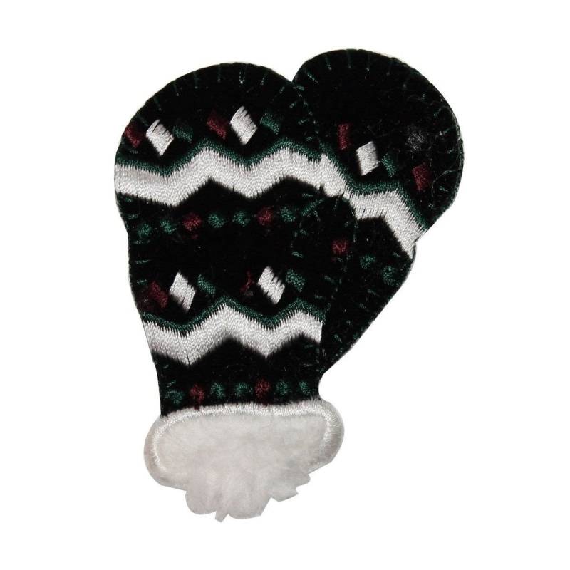 Id 7902 Fuzzy Winter Handschuhe Patch Schnee Handschuh Kälte Gestickt Applikation Zum Aufbügeln von YourPatchStore