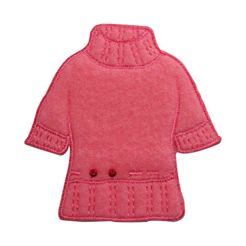 Id 7906 Fuzzy Winter Pullover Aufnäher Frauen Mantel Filz Gestickt Applikation von YourPatchStore