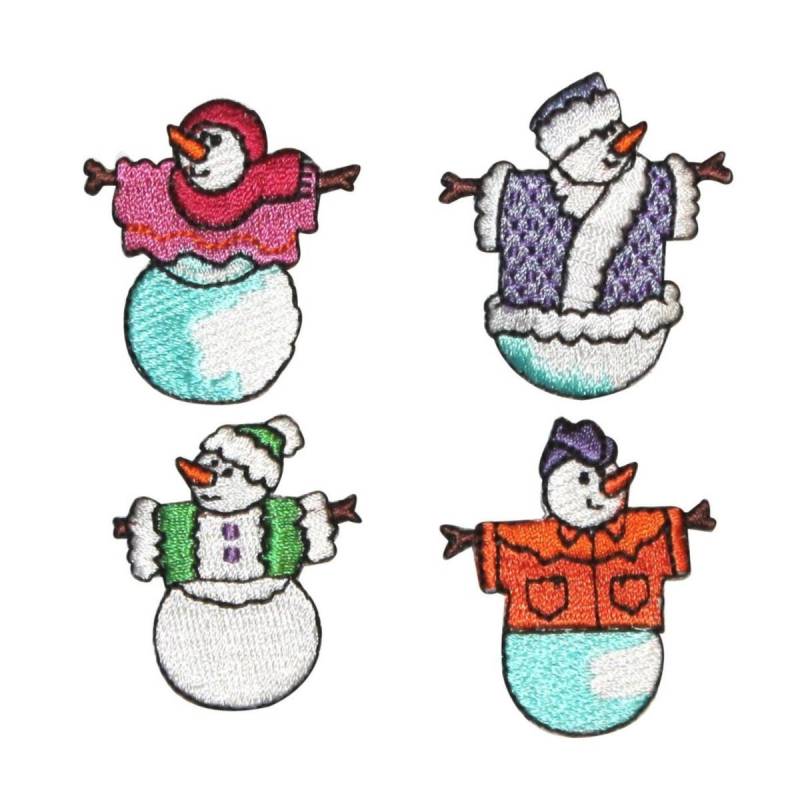 Id 8217A-D Set Mit 4 Assorted Schneemann Aufnäher Winter Gestickt Applikation von YourPatchStore
